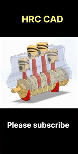 Designing a Turbo 4-Cylinder: SolidWorks Motion Study @Hrccadpalwal #hrccad #solidworks