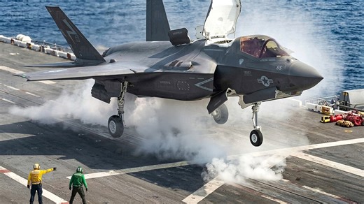 US F-35 shows its insane vertical capability on aircraft carriers