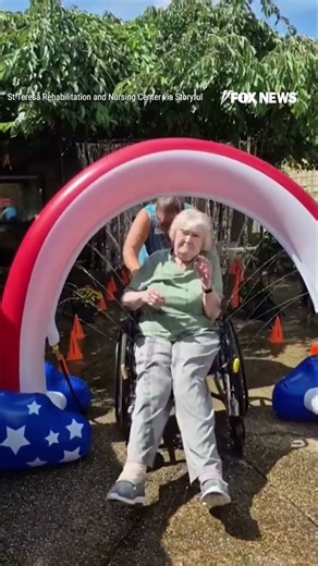 Nursing home residents roll through 'sprinkler car wash' to beat the summer heat #foxnews #shorts