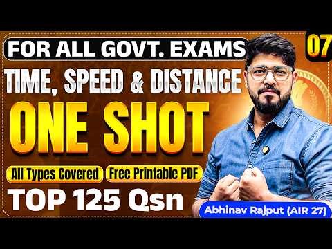 Chapter-07 || Time, Speed & Distance One Shot for SSC & Railway Exam By Abhinav Rajput Sir