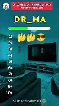 Guess the 10 US TV genres by their missing letters quiz 🇺🇸🤔