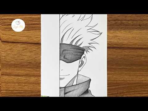 How to draw Gojo satoru || Easy Gojo drawing tutorial for beginners || Easy anime character drawing