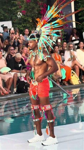 Men’s carnival #swimwear fashion model walks Miami Swim Week The Shows on Miami Beach | Lila Nikole