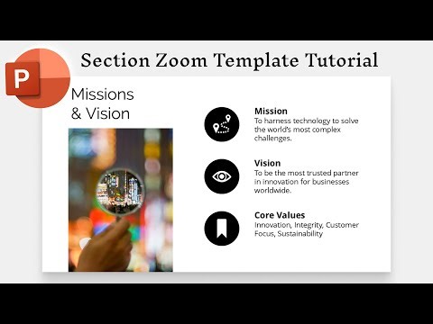 PowerPoint Section Zoom Corporate Presentation Tutorial | Part 3: Mission & Vision Slide
