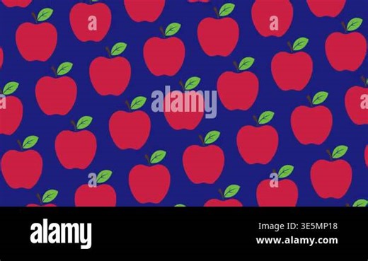Red Apple Fruit Pattern Background Animation for Healthy Food Design Stock Video Footage - Alamy