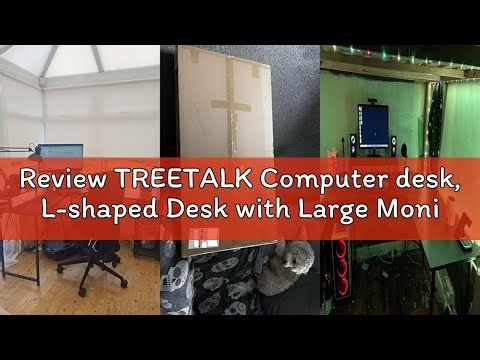 Review TREETALK Computer desk, L-shaped Desk with Large Monitor Stand,Switchable PC Laptop Table Cor