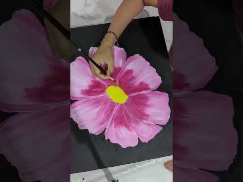 Flower Painting - Time lapse - full video (Cosmos Flower inspired)