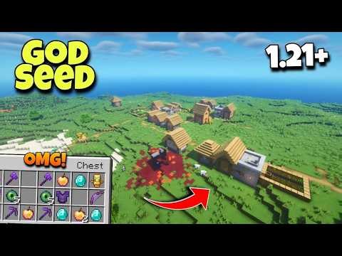 Minecraft: GOD SEED FOR JAVA EDITION 1.21+ 🔥 WITH 3 VILLAGES, TRIAL CHEMBER etc.