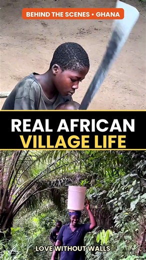 Real African Village Life in Ghana 🌍 Kids Fetch Water & Crack Coconuts | Love Without Walls