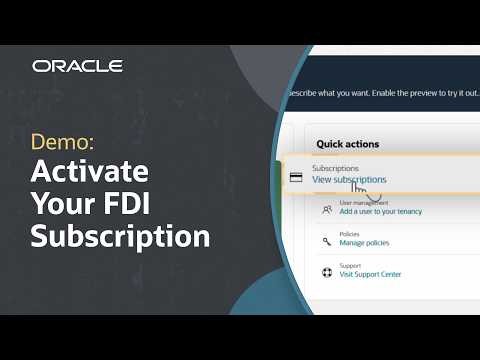 How to Activate an Oracle Fusion Data Intelligence Subscription
