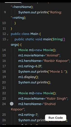Create movie objects in java | #live #code #repeat