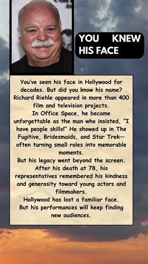 Richard Riehle : The Hollywood Legend You Knew but Never Knew by Name 💔 #shorts