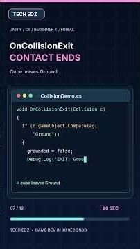 Unity Collision Detection in 90 Seconds! 🎮 |