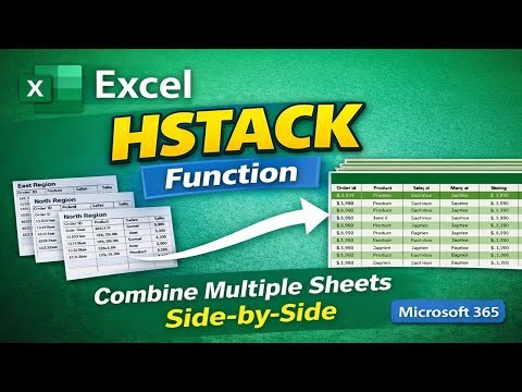 Excel HSTACK Function Explained | Combine Columns from Multiple Sheets (Real Examples in Hindi)