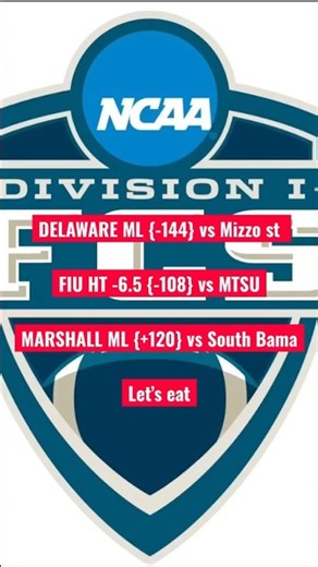 NCAA Football Picks for TODAY!! : Delaware St vs Missouri St : FIU vs MTSU : Marshall vs South Bama