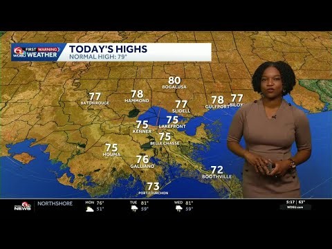 Cooler, breezy start to the work week before a warmup begins in your New Orleans forecast