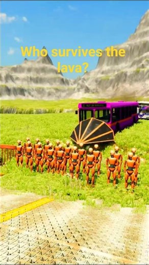 Super Bus Falls into Lava Pit 💥,Cars vs Lava Pit! Crazy Lava Crash! Who Survives the Lava?