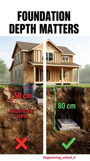 Foundation Depth Matters! 50 cm vs 80 cm Foundation | Correct Foundation Depth Explained 🏠😱