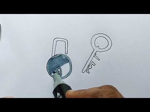 Easy Lock and Key Drawing 🔐 | Step by Step Drawing for Beginners | Simple Art Tutorial 
