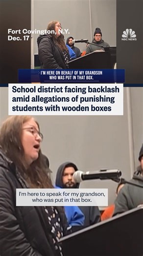 A New York state school is under fire over allegations that children were placed in a punishment box. | NBC News