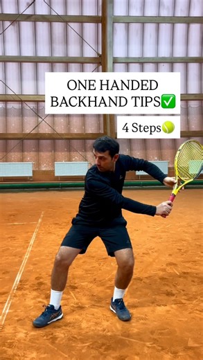 Emre Bakir | Professional Tennis coach on Instagram: "TENNIS ONE-HANDED BACKHAND TIPS✅ In 4 Steps🎾 #coachemrebakir#tennis#backhand#backhandtips#onehandedbackhand"