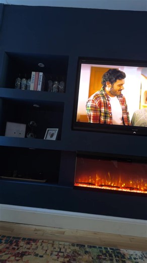 Colour changing electric fireplace 🔥 #electricfireplace #fireplace #fireplaces #mediawall #fyp