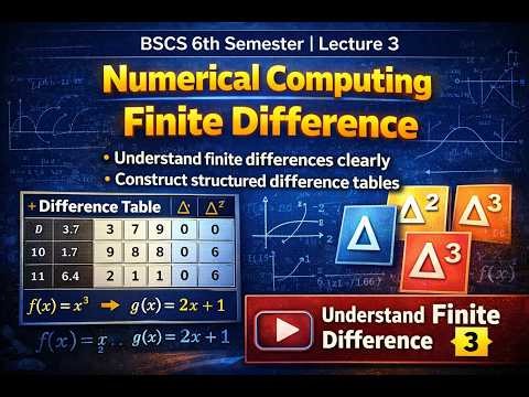 Finite Difference Explained | Numerical Computing Lecture 3 (BSCS 6th Semester)