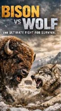 Bison vs Wolf – The Ultimate Fight for Survival #Bison #Survival #Wildlife #LifeCycle #Nature