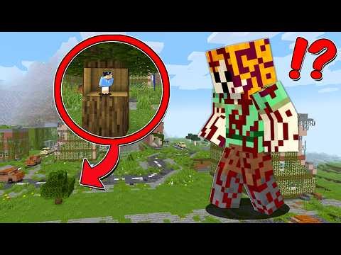 I Built A HIDDEN TINY BASE In A Tree To Hide From THE GIANT ALEX In Minecraft!
