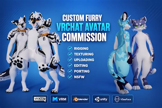 Einen benutzerdefinierten vrchat-avatar 3d-modell-rigging unity quest vrc avatar vrm nsfw erstellen