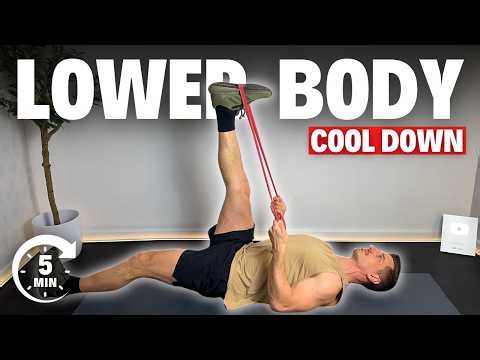 5 Min LOWER BODY COOL DOWN STRETCH with Resistance Band