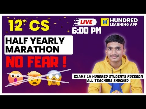 12th Computer Science Half Yearly Marathon #studentseries #12thcomputerscience #halfyearlyexams
