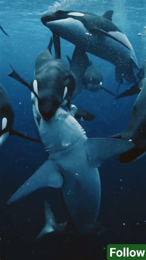 Does Orcas commonly hunt and eat sharks?? Orca vs Shark? 🐳 who wins? #shorts #whale #shark