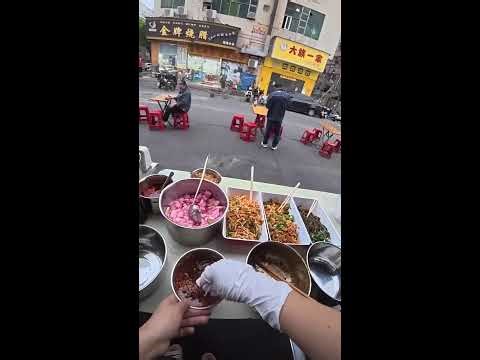 First-Person Wuhan Noodle Build | Chinese Breakfast Stall | No Commentary