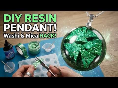 DIY Resin Pendant with Washi Tape & Mica Powders | Easy Jewelry Tutorial