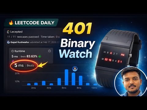 LeetCode 401 | Binary Watch | Easy Java Solution | Step-by-Step Explanation #LeetCode401#BinaryWatch