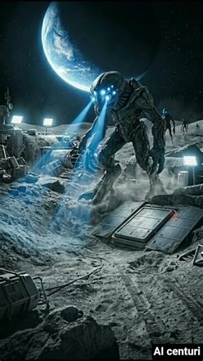 Moon Base Secret Bunker Escape🌕Alien Hunt Begins #MoonBase #AlienEscape #HiddenBunker #Veo #AIShorts