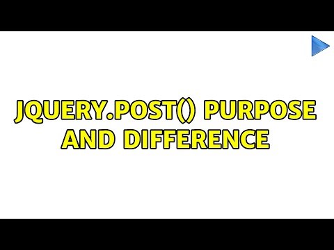 JQuery.Post() purpose and difference (3 Solutions!!)