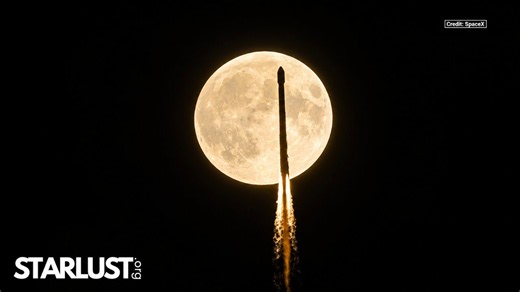 Falcon 9 crosses the moon in stunning slow-motion SpaceX footage