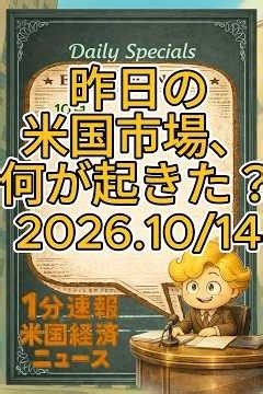 🎬📉10月14日、CPI上振れでハイテク株急落！