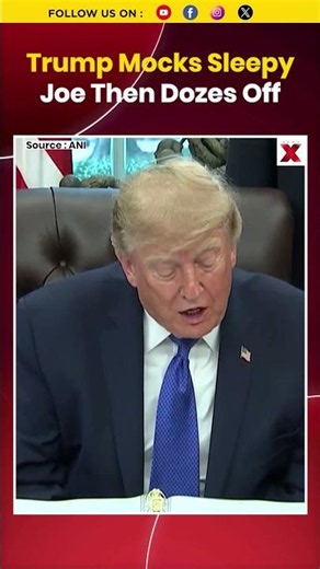 AWKWARD! Trump Dozes Off After Mocking Biden At $15B Steel Plant Event #shorts