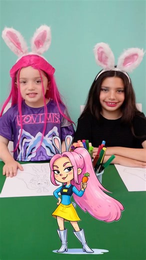 1 MARKER CHALLENGE ✨ JUDY Zootopia versión GUERRERAS K-POP 💜 #zootopia #art #drawing #shorts