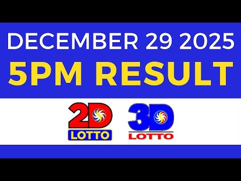 Lotto Result Today 5pm December 29 2025 2D 3D Lotto