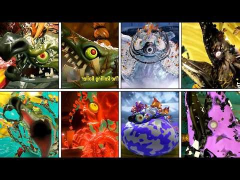 Splatoon Raiders - All Bosses Before and after Defeat