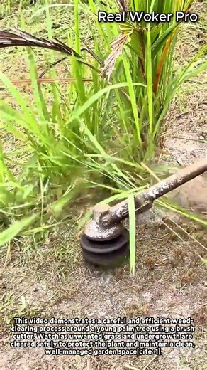 Brush Cutter Garden Maintenance Tutorial #worker #process #brushcutter #yardwork #lawncare