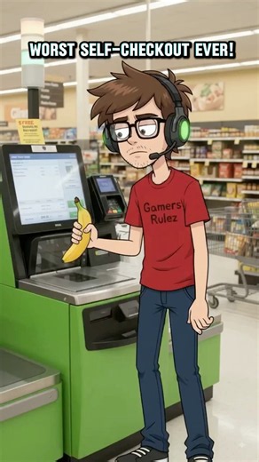 WORST SELF-CHECKOUT EVER! 🍌🤣 | Gloom Jay #shorts #funny