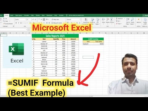 How To Use SUMIF Formula In Microsoft Excel 2026। SUMIF Function In Microsoft Excel