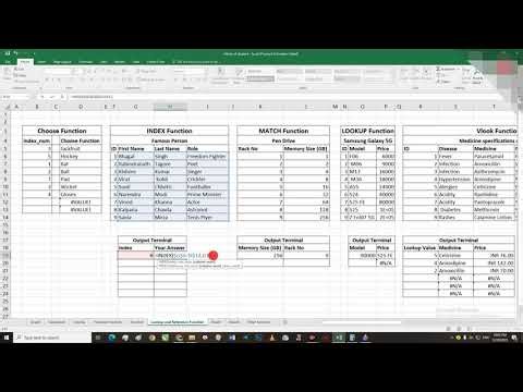 How to use "INDEX" Function in Ms Excel | Lookup and Reference Function