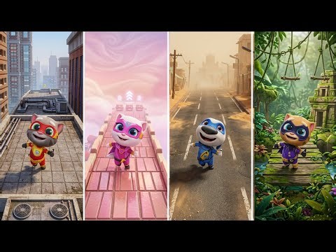 Talking Tom Hero Dash: Super Tom,Super Angela,Super Hank,Super Ginger (Android/iOS) Gameplay