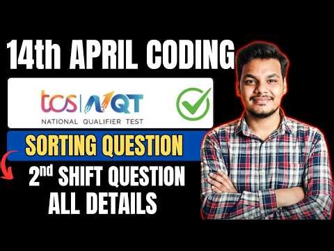 TCS Coding Question Solution | 14th April Shift | Actual Coding Questions Asked in TCS NQT 2026